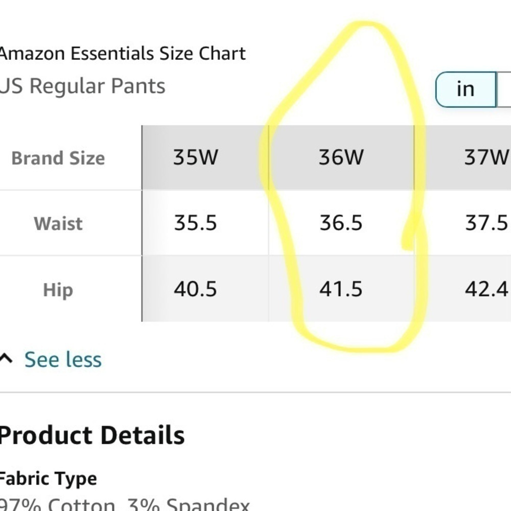 Amazon Essentials Men size 36 x 34 casual flat front blue classic chino pant NWT - Picture 9 of 11